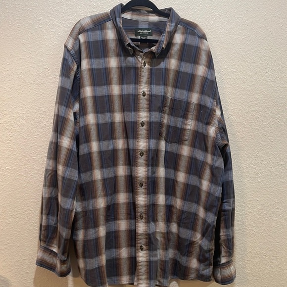 Eddie Bauer relaxed fit plaid button down XXXL Tall - Picture 1 of 7
